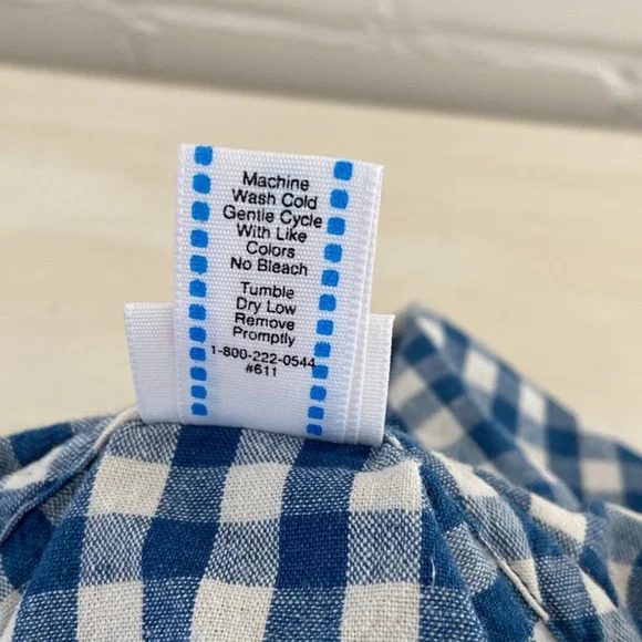 Girls Classic Hannah Anderson Blue And White Checkered Dress Size 6-7 - Picture 6 of 7